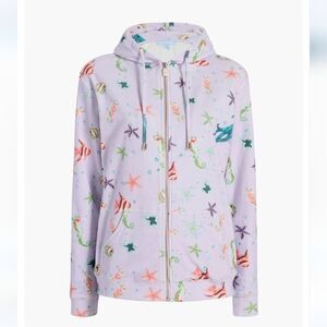*NWT Hill House the Allie Zip up sea creatures Terry cotton hoodie preppy Sz XS